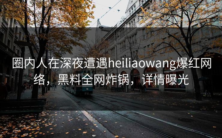 圈内人在深夜遭遇heiliaowang爆红网络,黑料全网炸锅,详情曝光